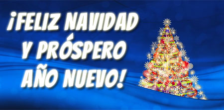 Spanischer Weihnachtsbaum wünscht ein frohes Fest